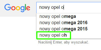 Nowy Opel OH w wyszukiwarce Google