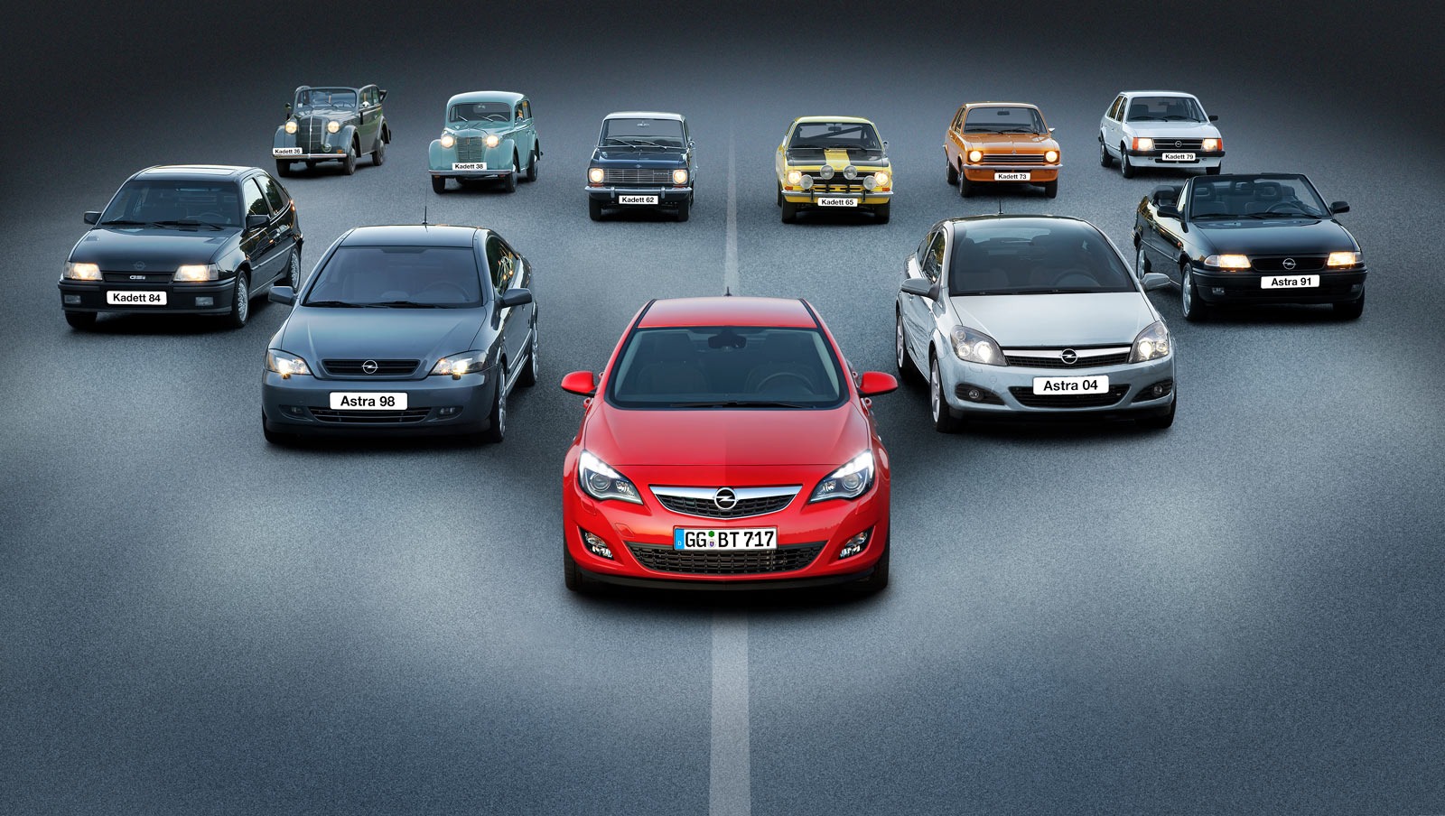 Generacje Opel Astra I, II, III, IV, Kadett, lata rozpoczęcia produkcji