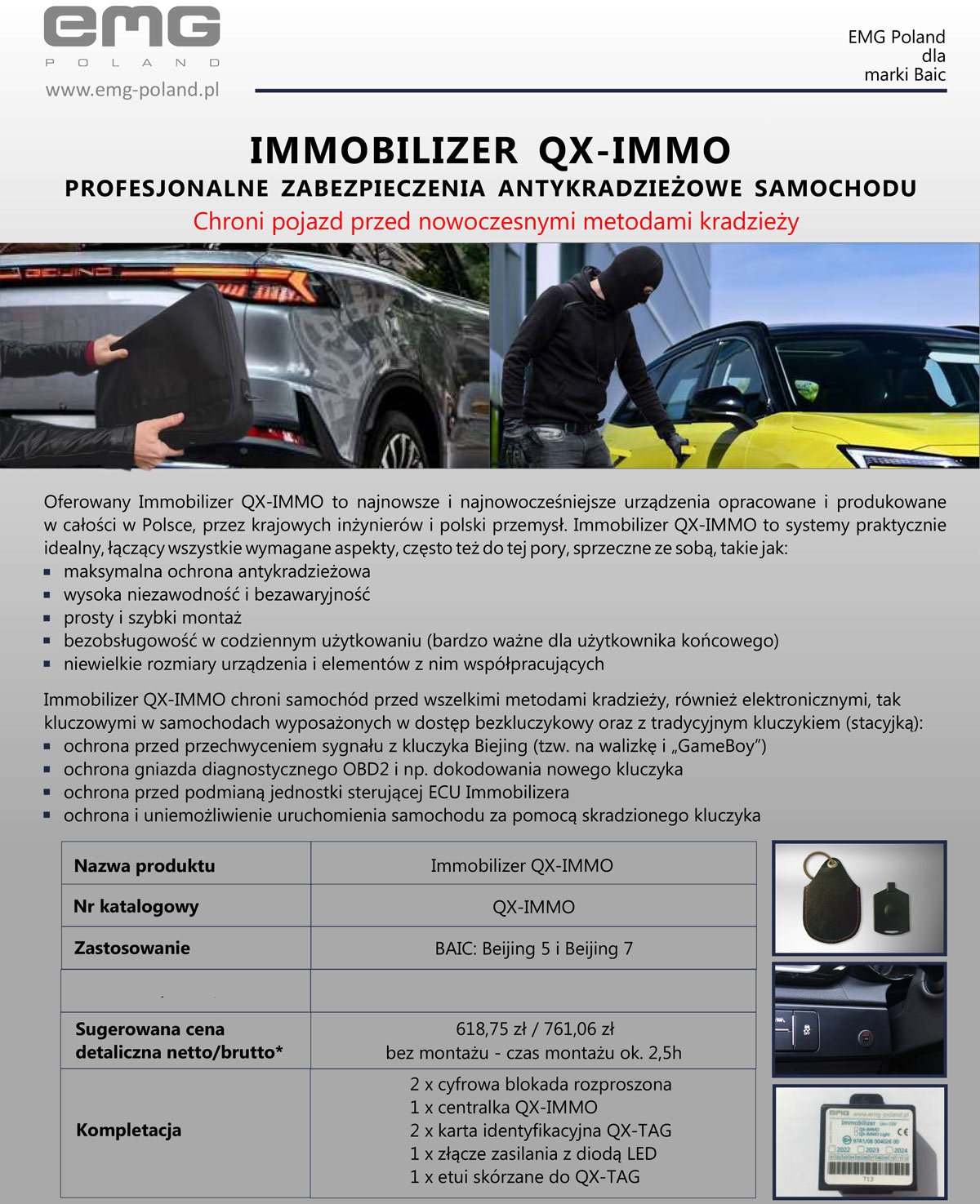 Immobilizer QX-IMMO do BAIC 5 i BAIC 7