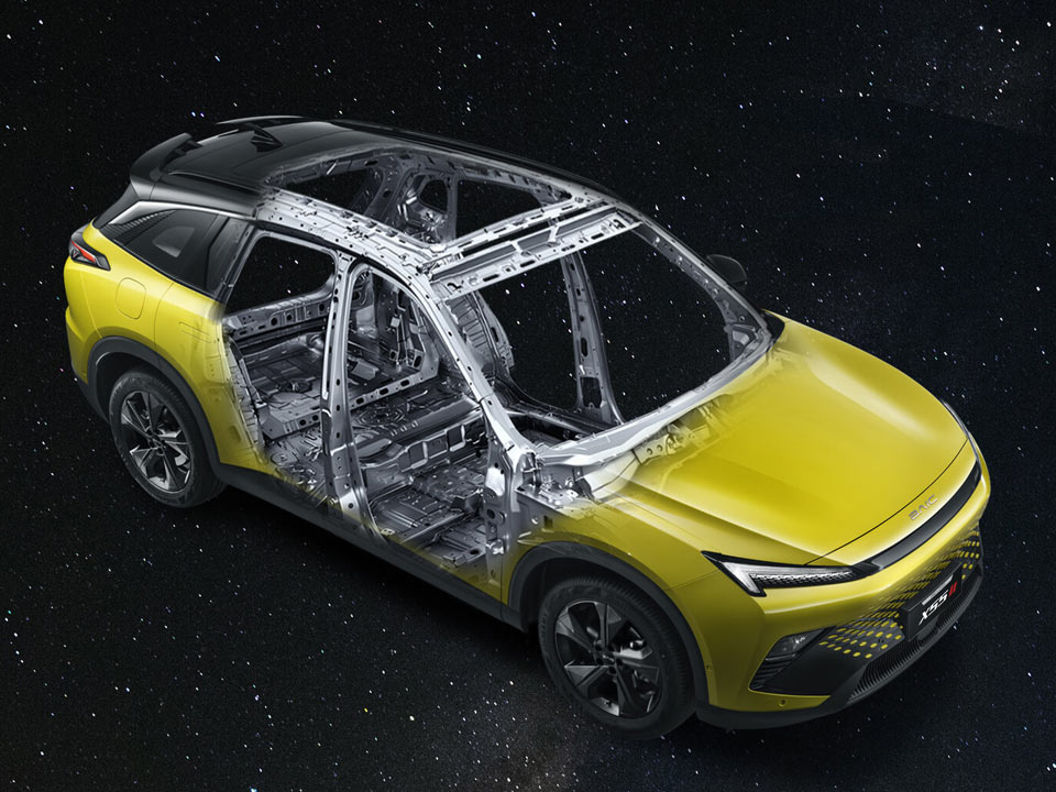 Dane techniczne BAIC 5. Sztywność karoserii, przekrój samochodu