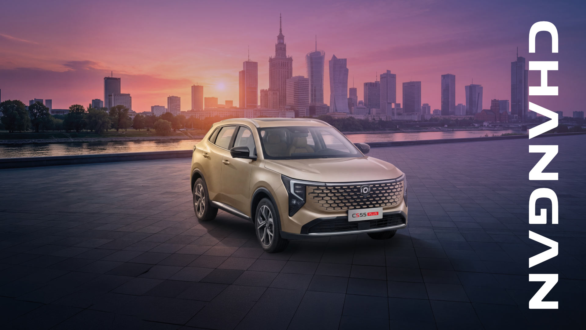Changan CS 55 Plus, zwarty SUV do miasta