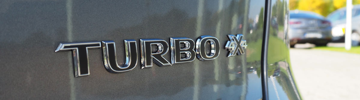 Napis Turbo 4x4, tylna klapa