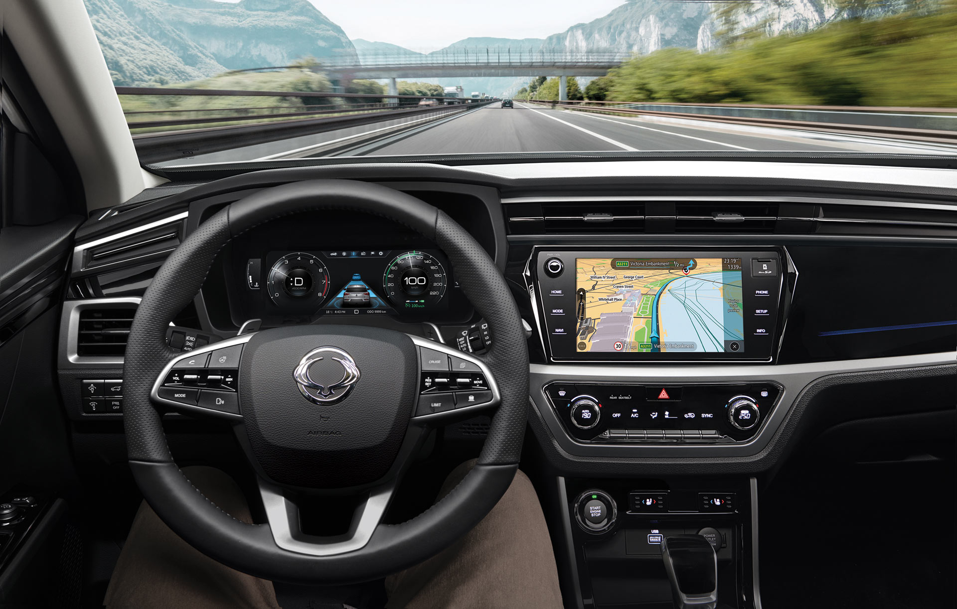 Wnętrze, deska rozdzielcza KGM SsangYong Korando