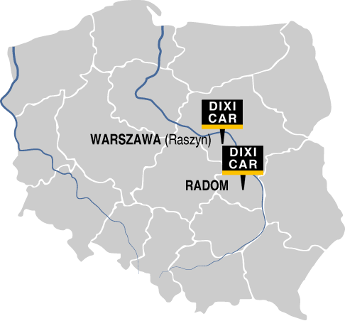 Opel Warszawa (Raszyn) i Opel Radom na mapie Polski