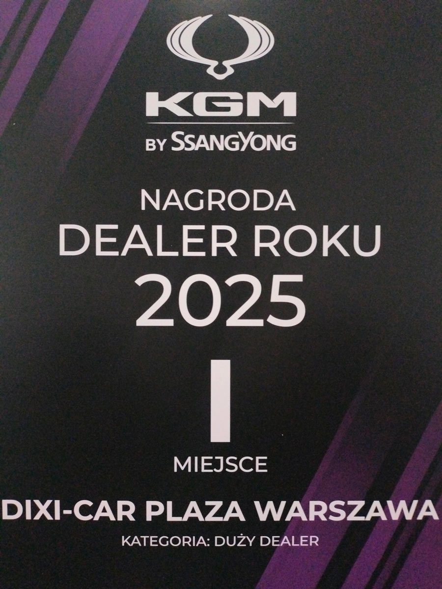 Nagroda Pierwszy duży dealer KGM w Polsce