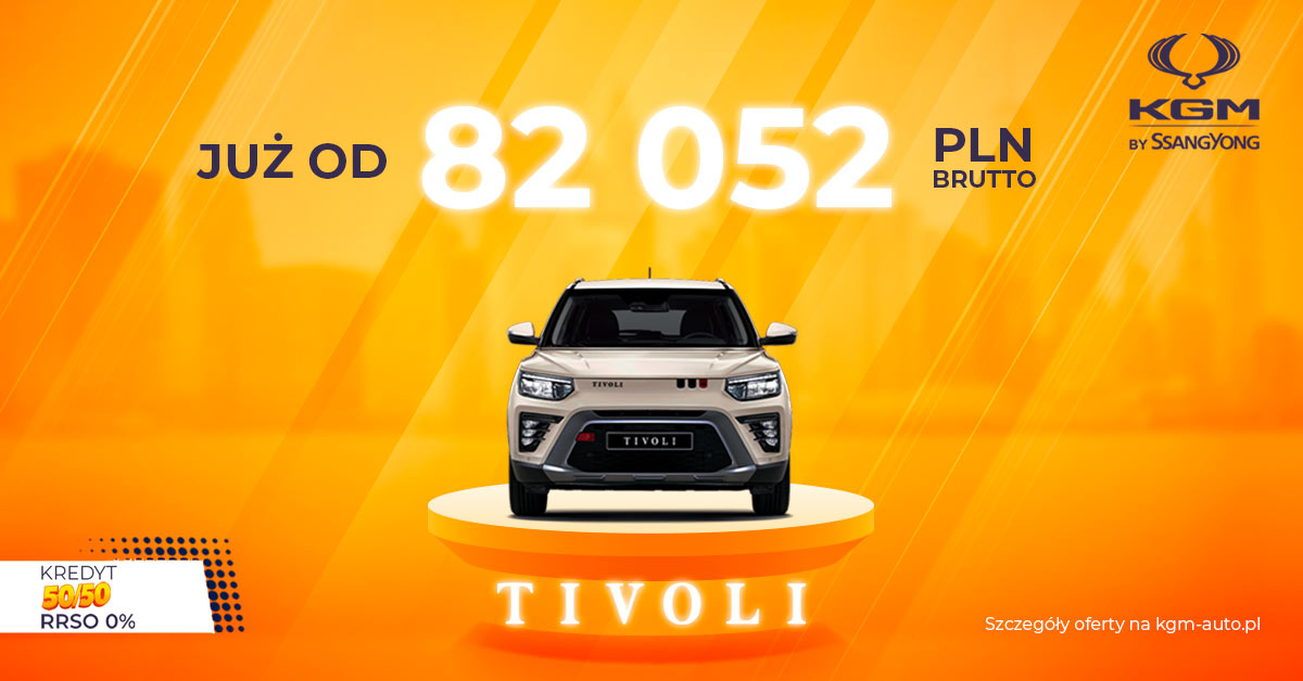Wyprzedaż rocznika 2025. Cena KGM SsangYong Tivoli