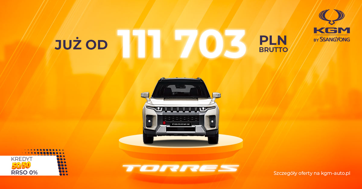 KGM SsangYong Torres na wyprzedaży rocznika w promocyjnej cenie