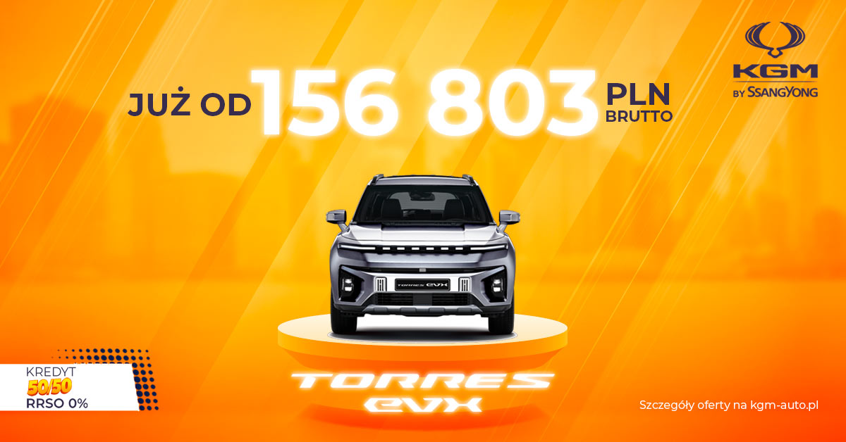 Wyprzedaż rocznika KGM SsangYong Torres EVX. Cena elektryka, samochodu EV