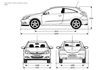 Wymiary Opel Astra GTC 3-drzw.
