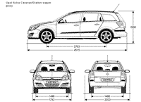 Wymiary Opel Astra III kombi