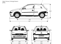 Wymiary Opel Corsa C