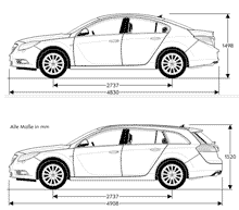 Wymiary Opel Insignia sedan/hatchback/kombi