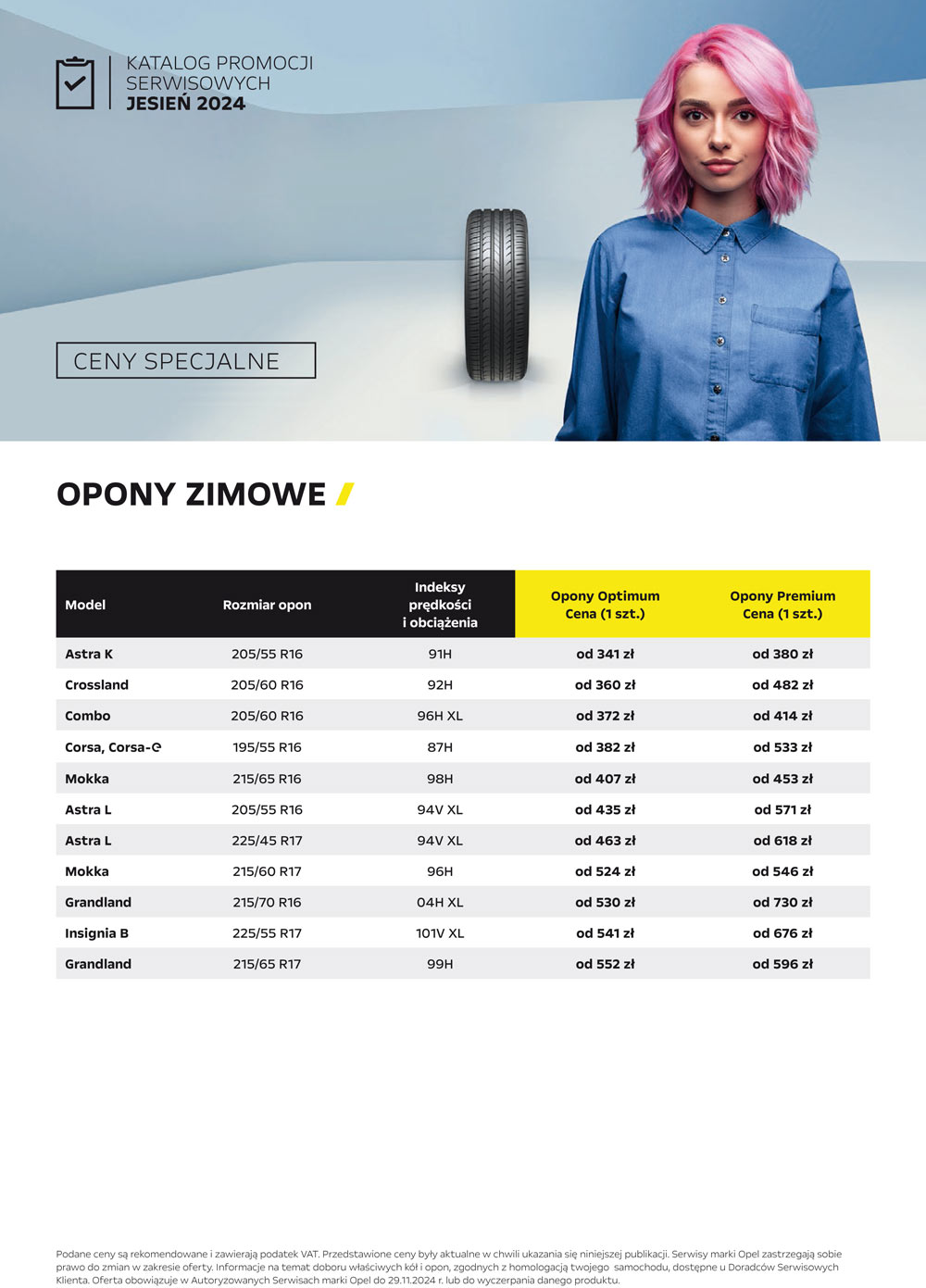 Ceny opon zimowych Opel