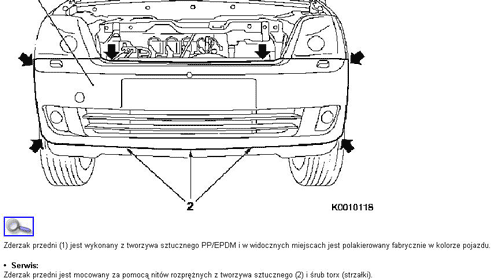 Wymontowanie zderzaka przedniego - Opel Meriva