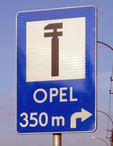 Znak D-26, serwis Opla 350 m