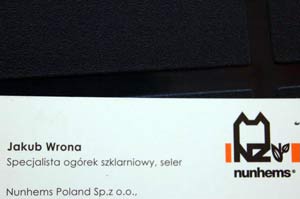 Wizytówka - Nunhems Poland - Jakub Wrona