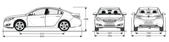 Opel Insignia 4d - wymiary nadwozia