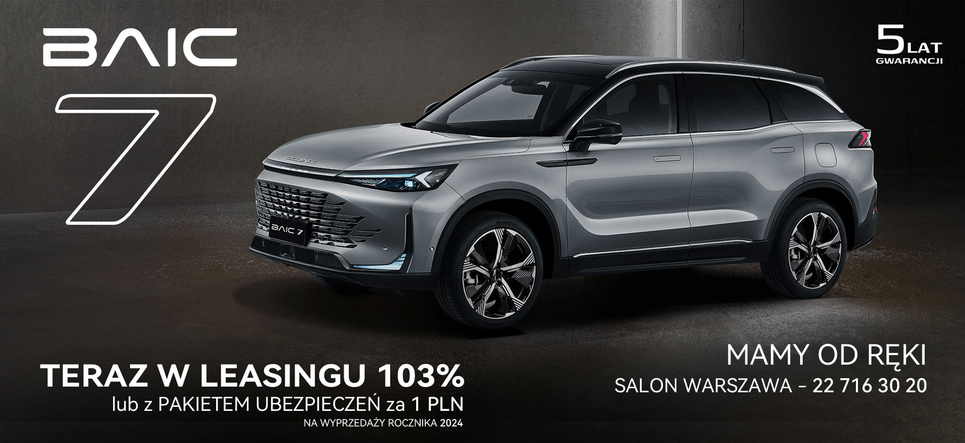 BAIC Beijing 7 w Leasingu 103% lub z ubezpieczeniem za 1 zł