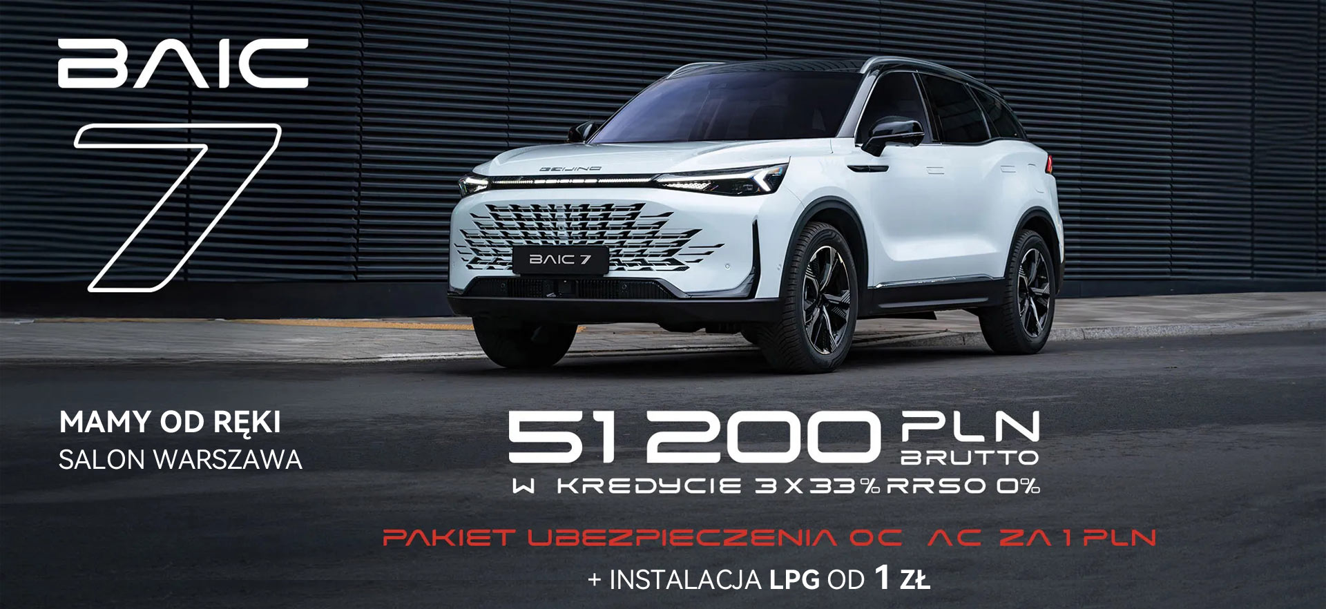 BAIC Beijing 7 w kredycie 3x33% i Wakacyjne promocje BAIC