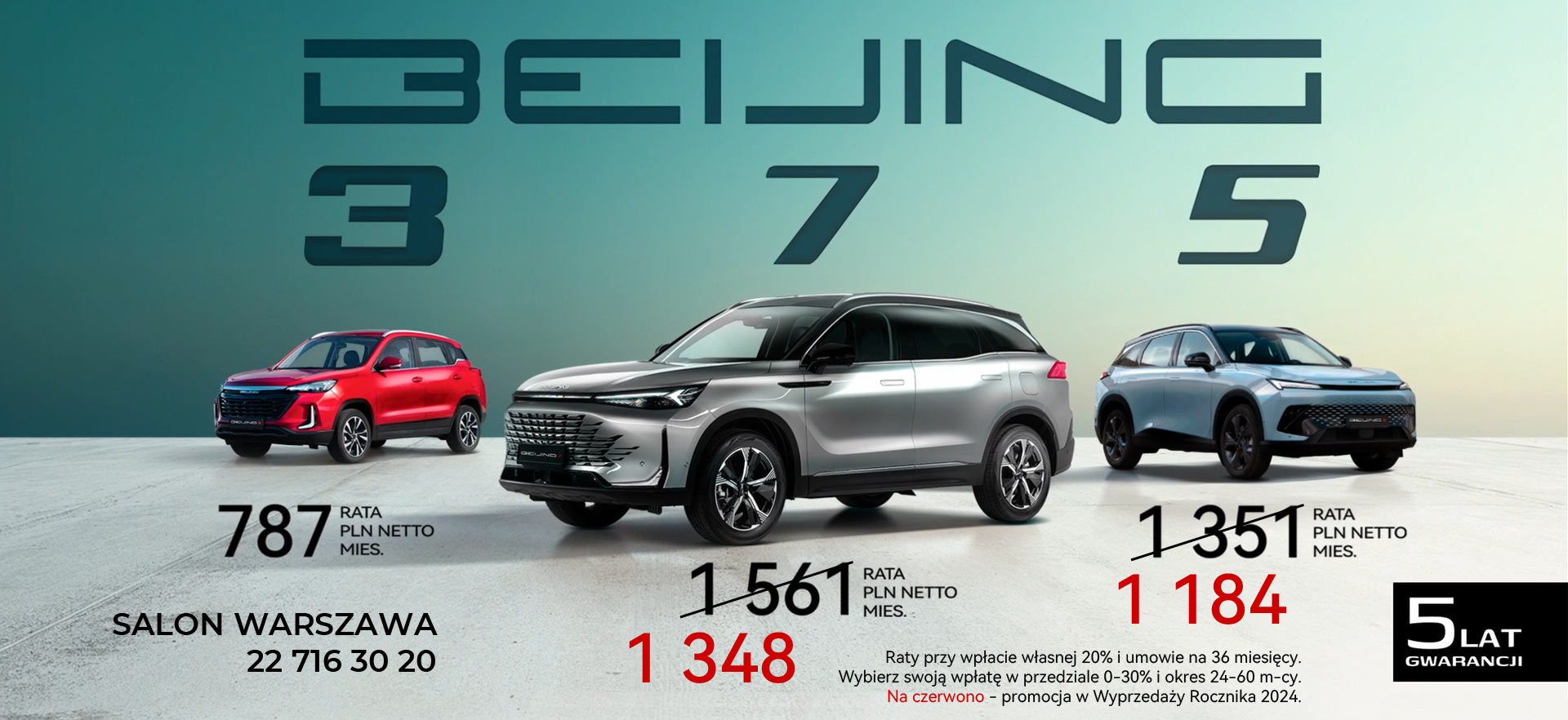 Raty leasingowe BAIC Beijing 3, 5 i 7