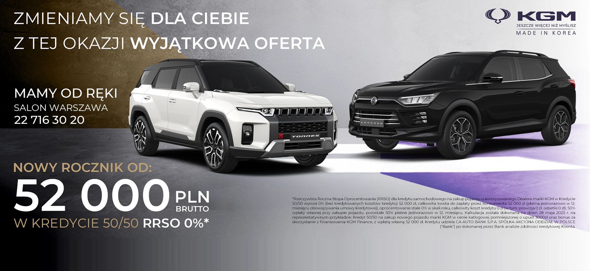 KGM SsangYong Nowy samochód na Kredyt 50/50 Prawdziwe 0%