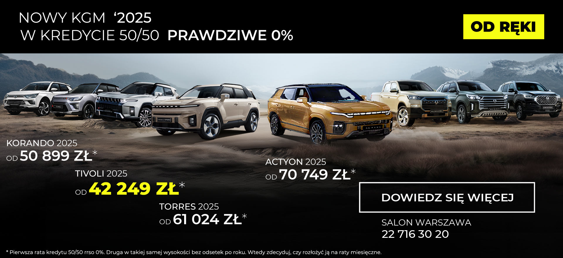 Promocja KGM SsangYong Tivoli w Kredycie 50/50 rrso 0%