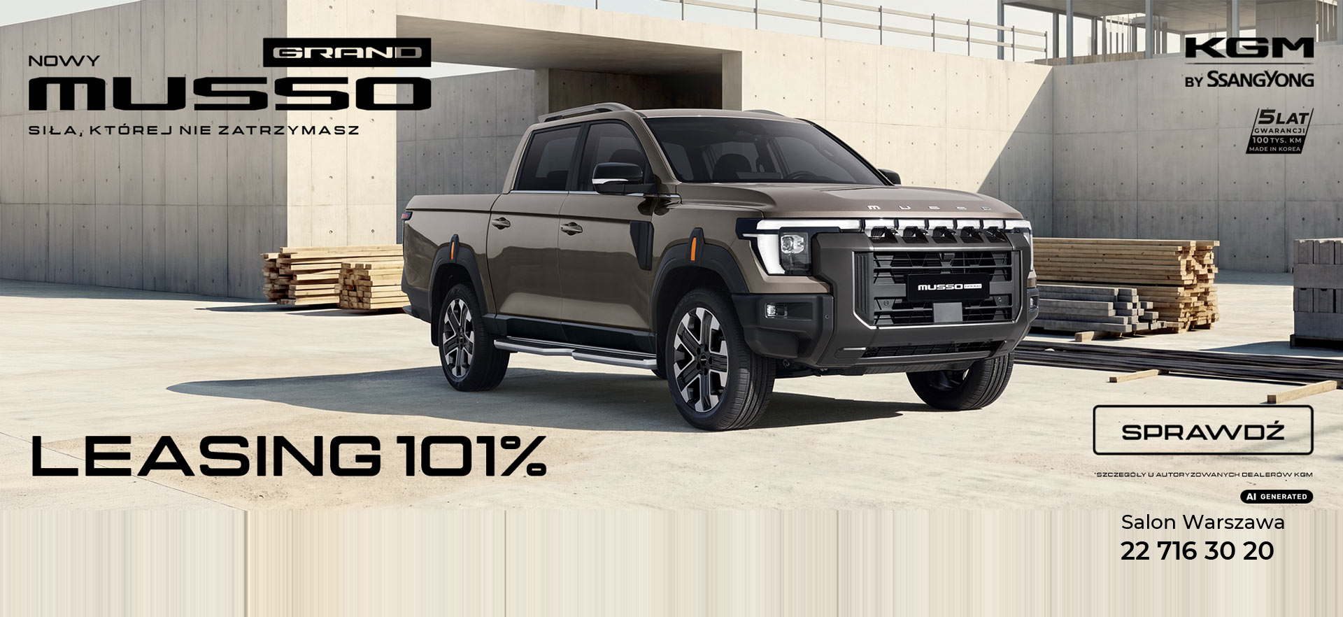 Leasing 101% na nowe Musso Grand