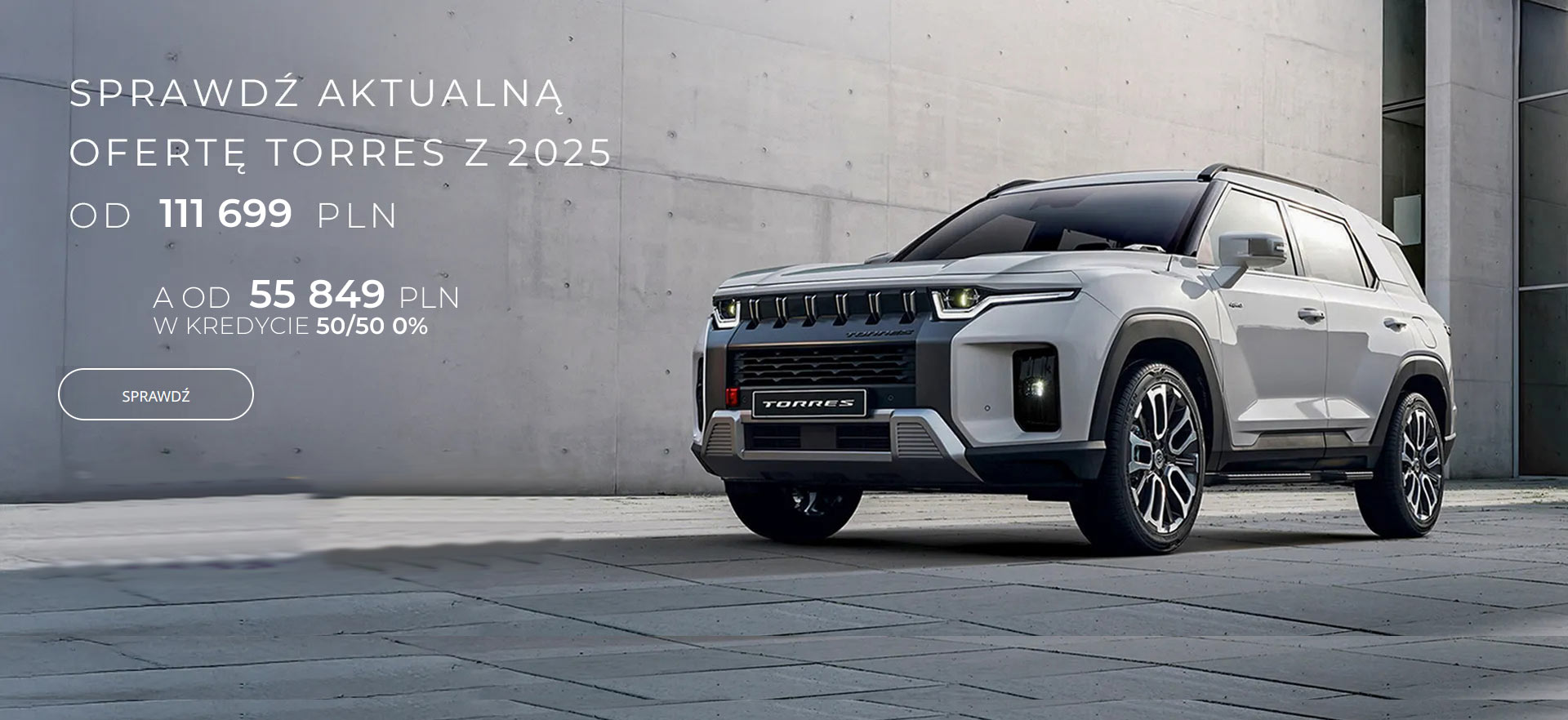 SsangYong KGM Torres 2025 cena po upuście. Kredyt 50/50 0%