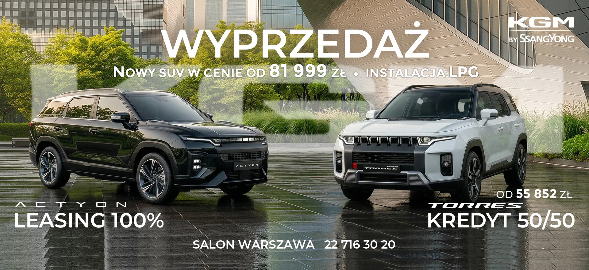 Wyprzedaż nowych samochodów KGM SsangYong z Korei