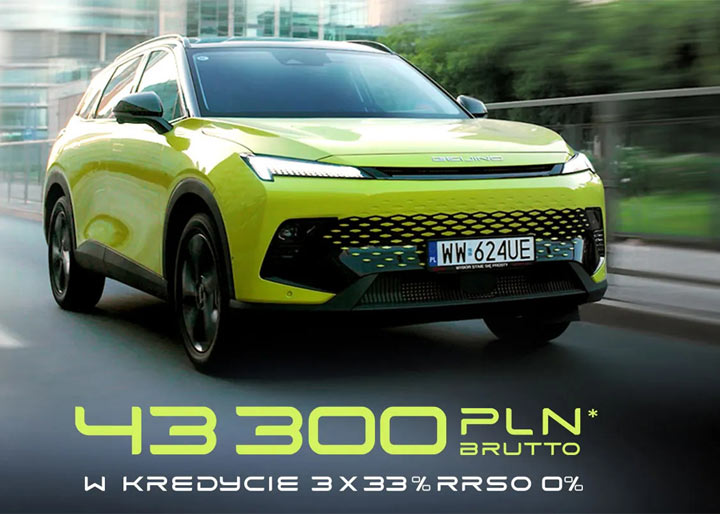 BAIC Beijing 5 na raty w Kredycie 3x33% rrso 0%