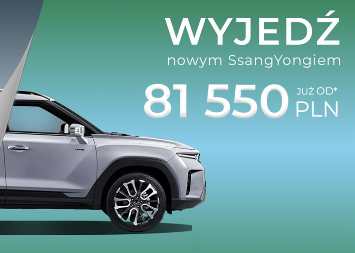 Cena Nowy SsangYong 2024, gdy przyjmujemy używany samochód w rozliczeniu